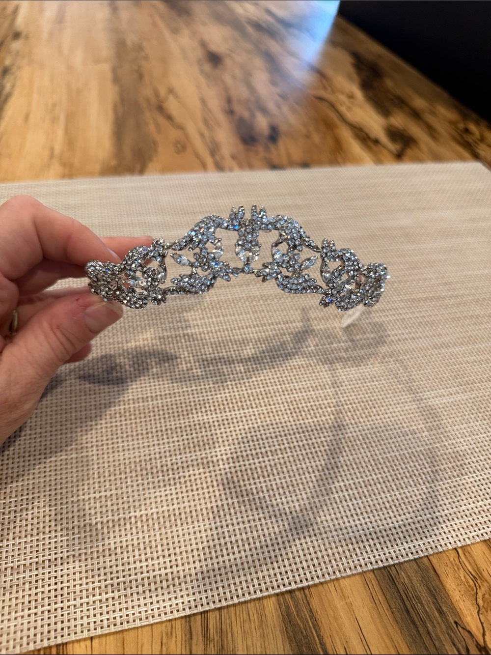 Rhinestone Silver Bridal Tiara - Sparkling Hair Accessory